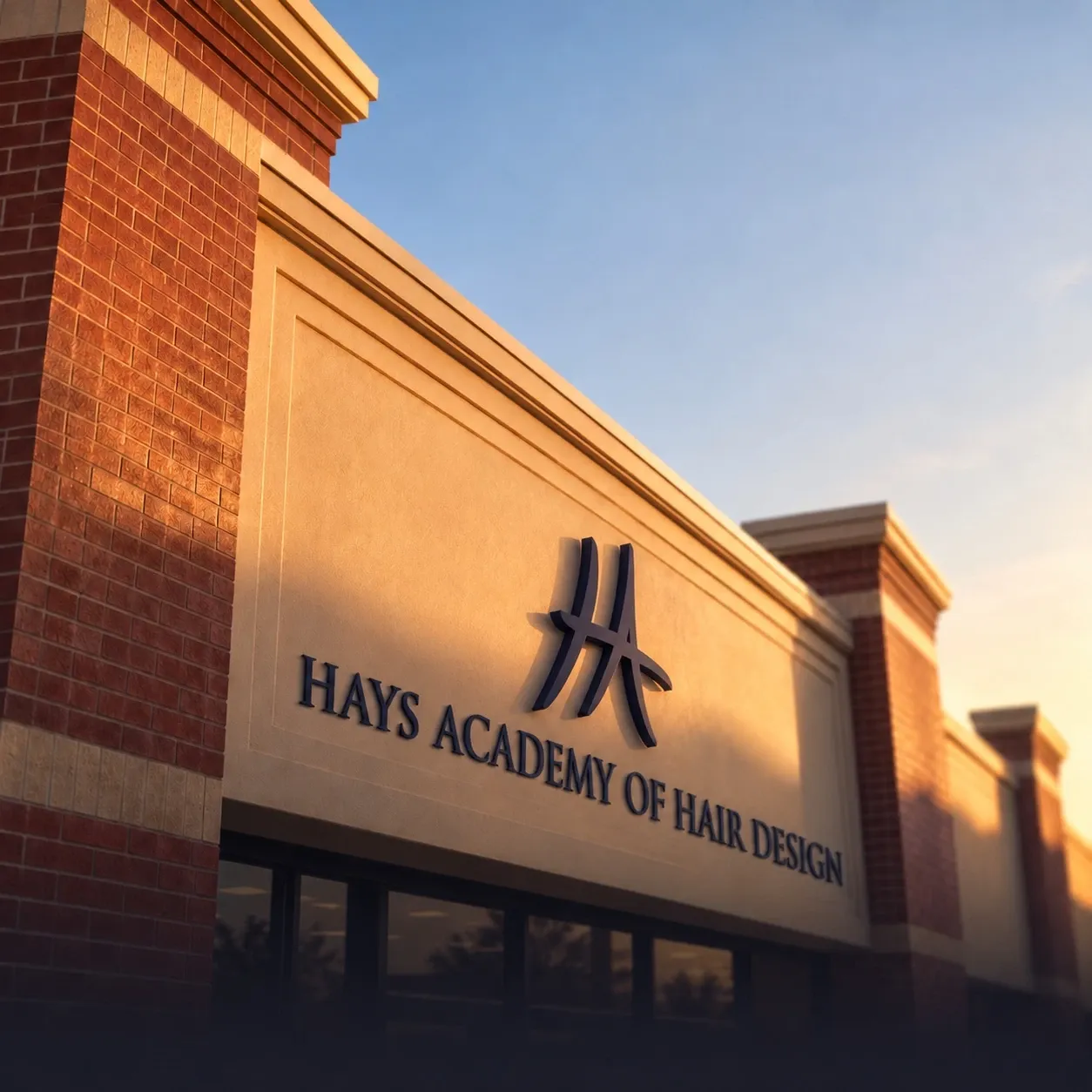 The Hays campus at 1214 East 27th Street, the Hays Academy monogram and name above the entrance